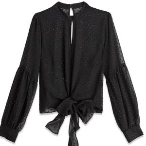 Rachel Roy sheer beaded blouse
